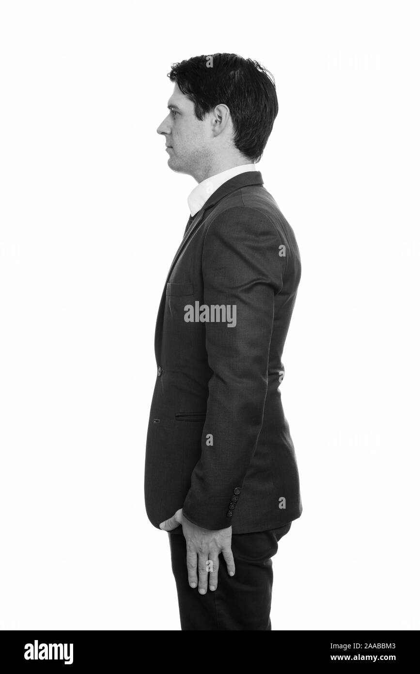 Studio shot of handsome businessman in suit Stock Photo