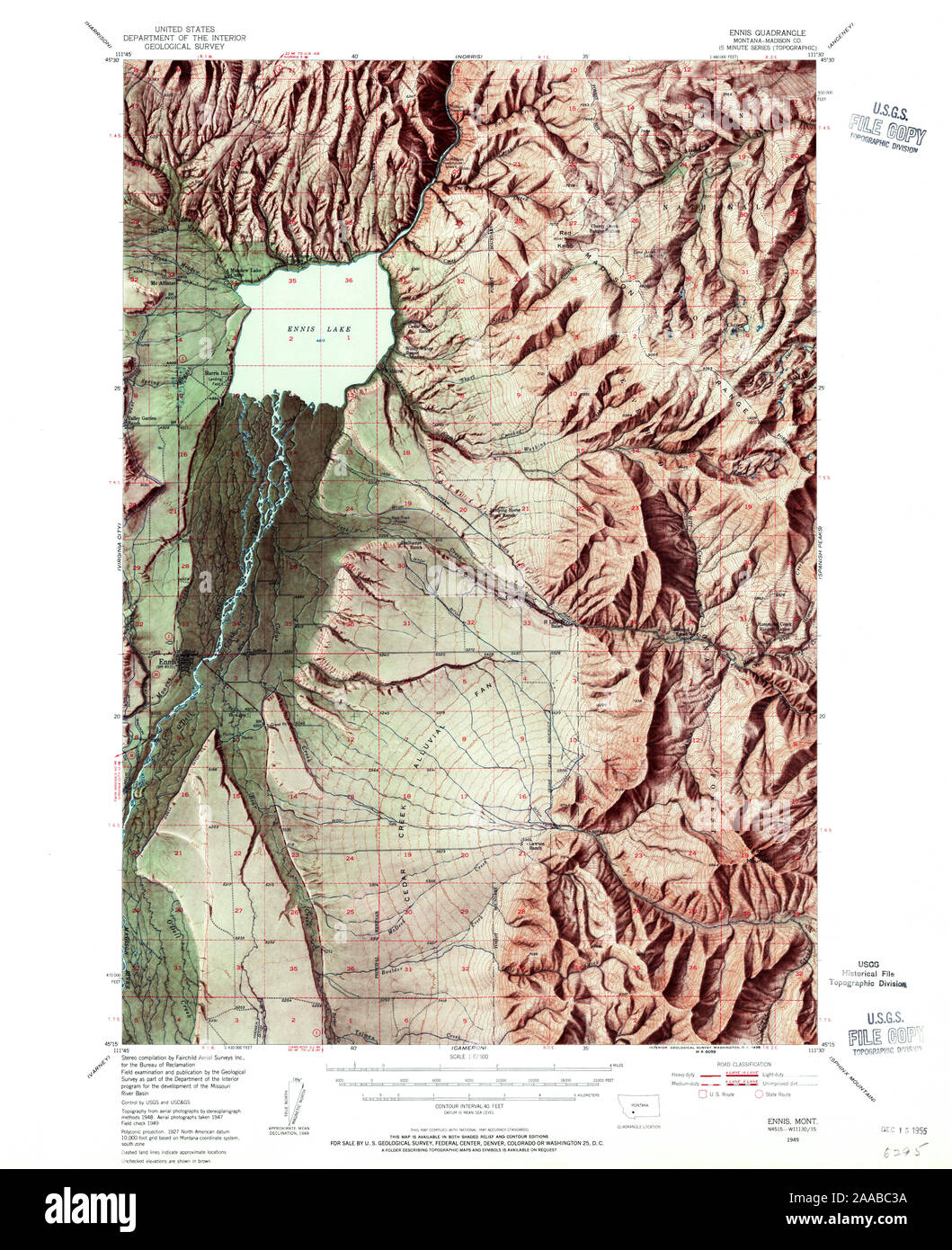 Vintage Geological Map of Ennis, Montana