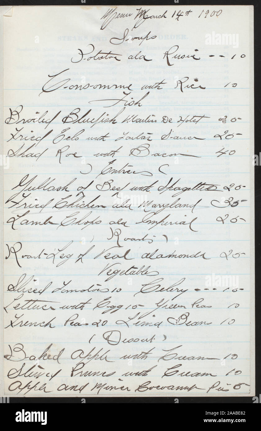 ALL SPECIAL DAILY ITEM HANDWRITTEN; FULL WINE LIST ON BACK PAGE; DAILY MENU  [held by] BASFORD & GLENN'S IMPERIAL HOTEL & RESTAURANT [at] 3 EXCHANGE  PLACE,JERSEY CITY, N.J. (HOTEL & REST Stock