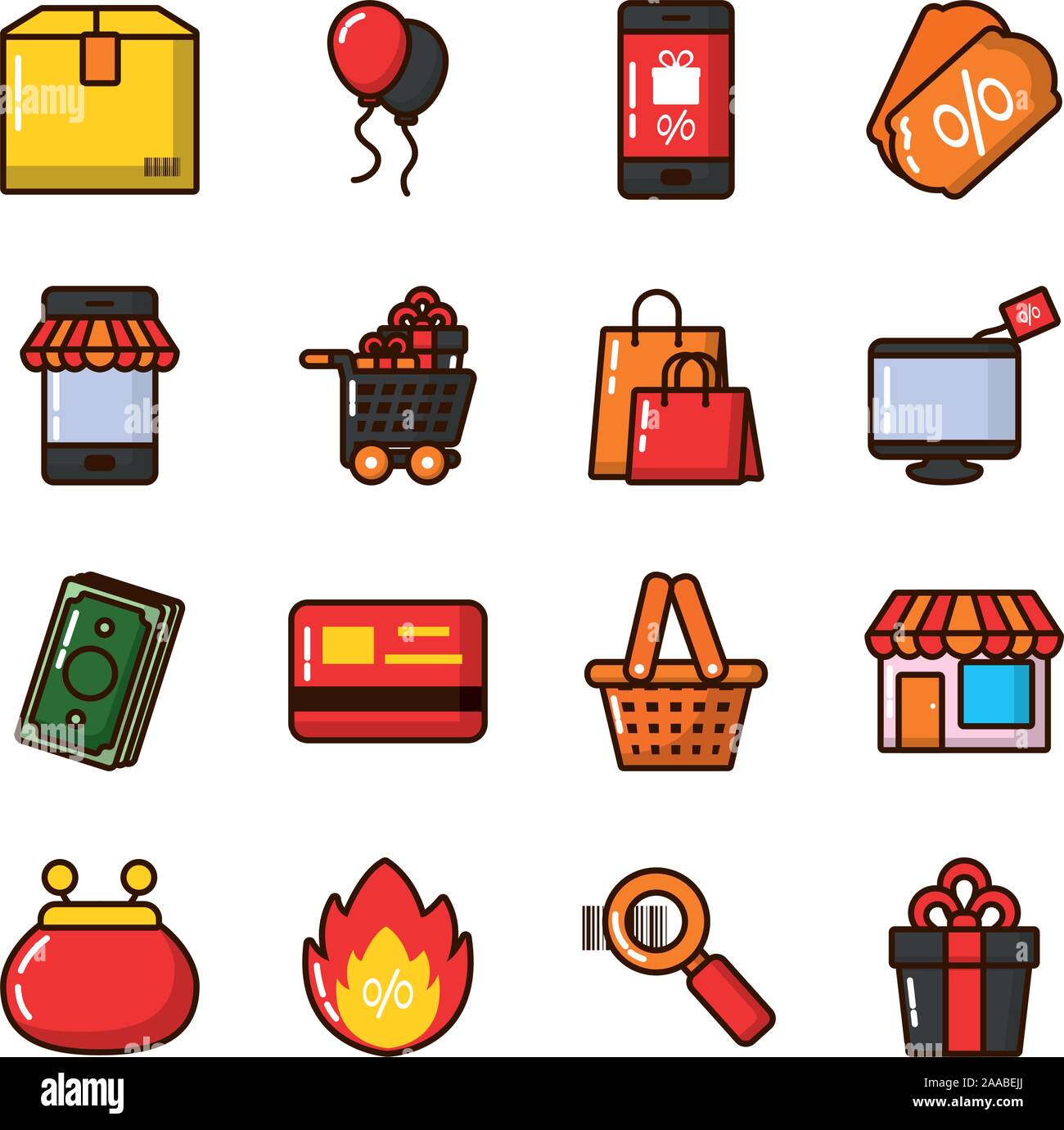 bundle of commercial set icons Stock Vector Image & Art - Alamy