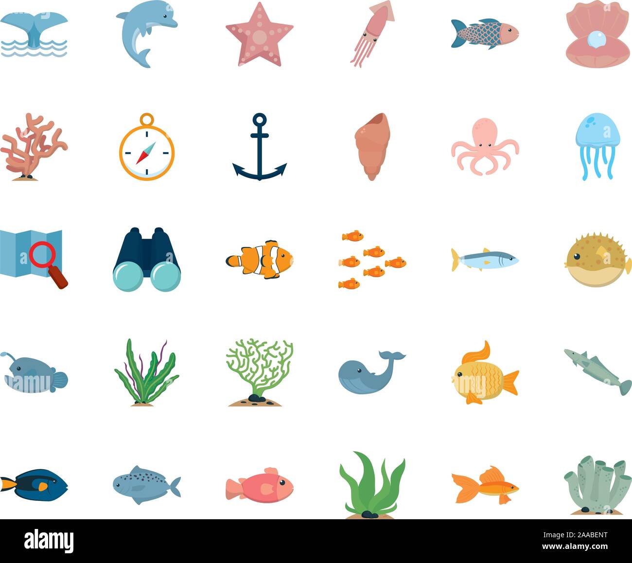 Isolated sea icon set vector design Stock Vector Image & Art - Alamy