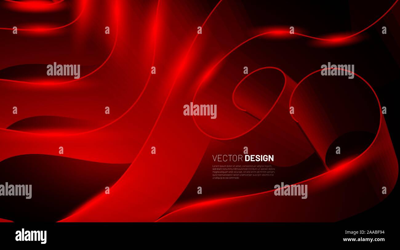 Red Ribbon Abstract background. Graphics for business presentations or ...