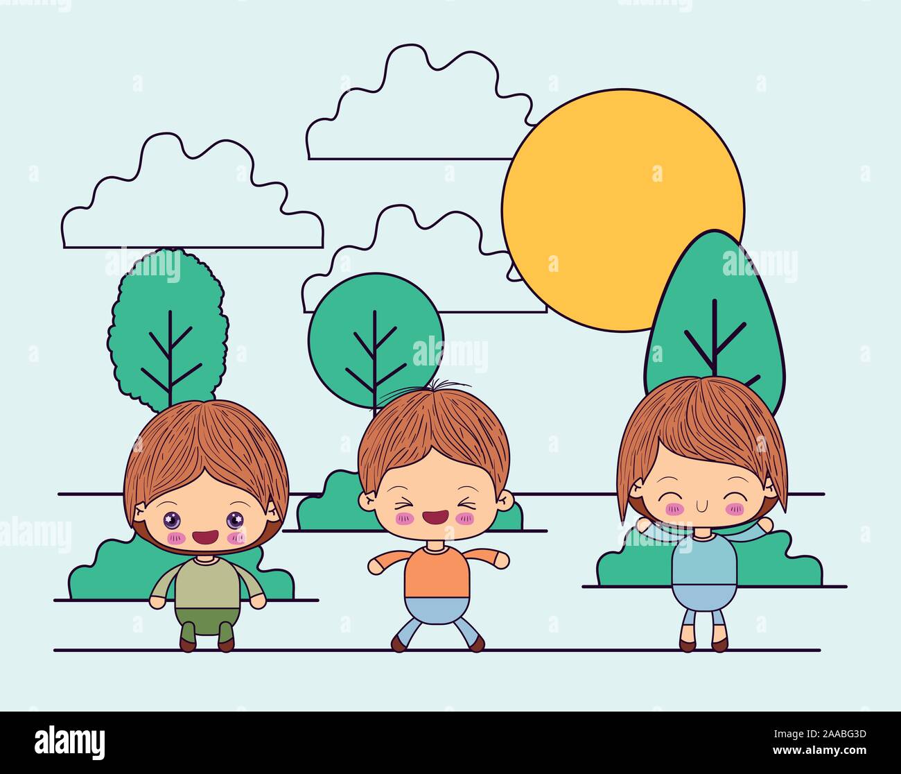 Kawaii Boys Cartoon Vector Design Stock Vector Image And Art Alamy