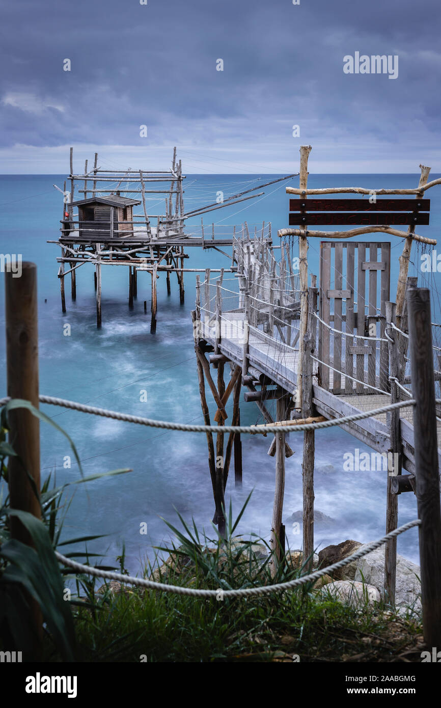 Trabocco Turchino, Marina di San Vito, Abruzzo, Italy Stock Photo