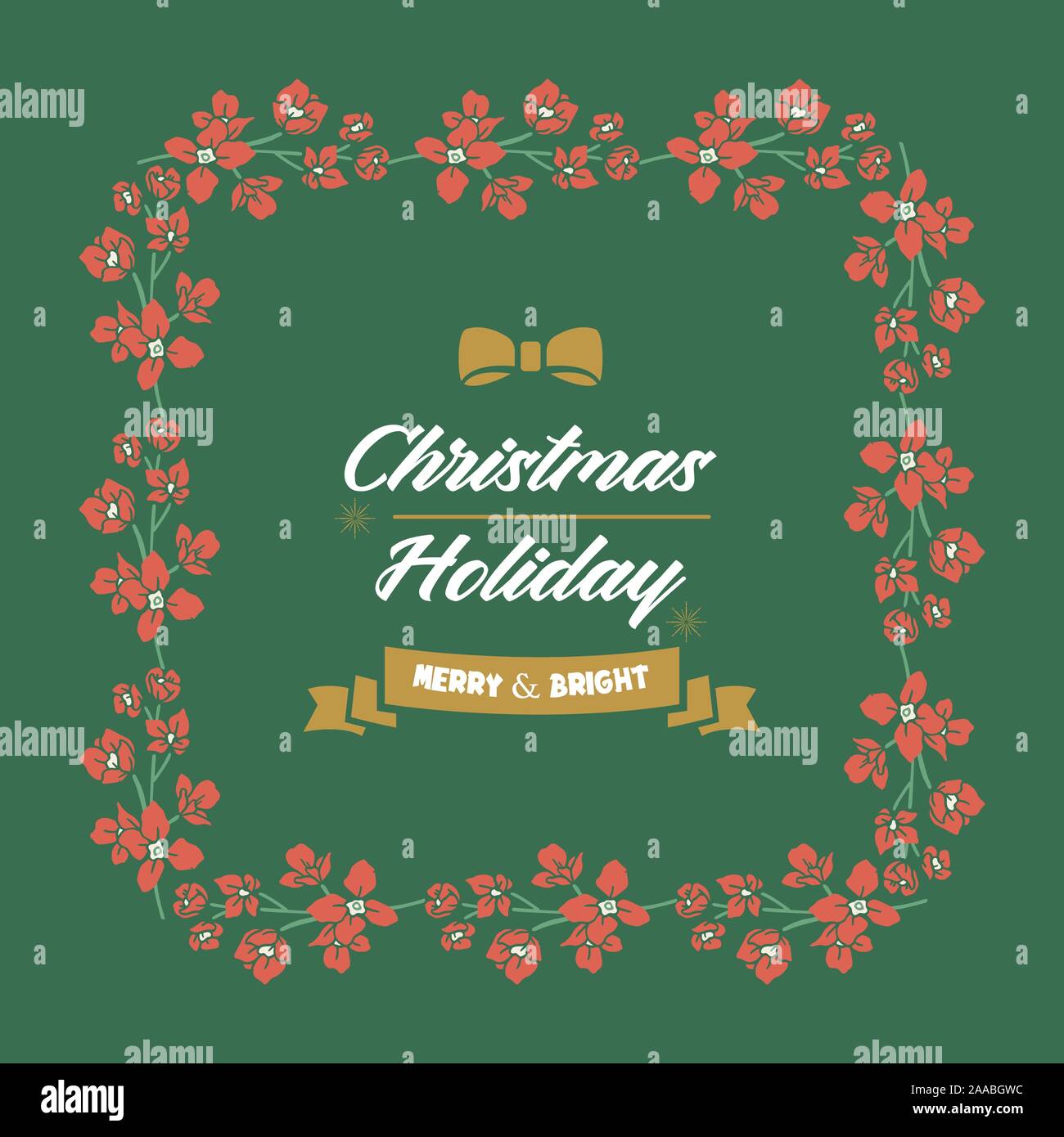 Various banner christmas holiday, with design orange flower frame ...