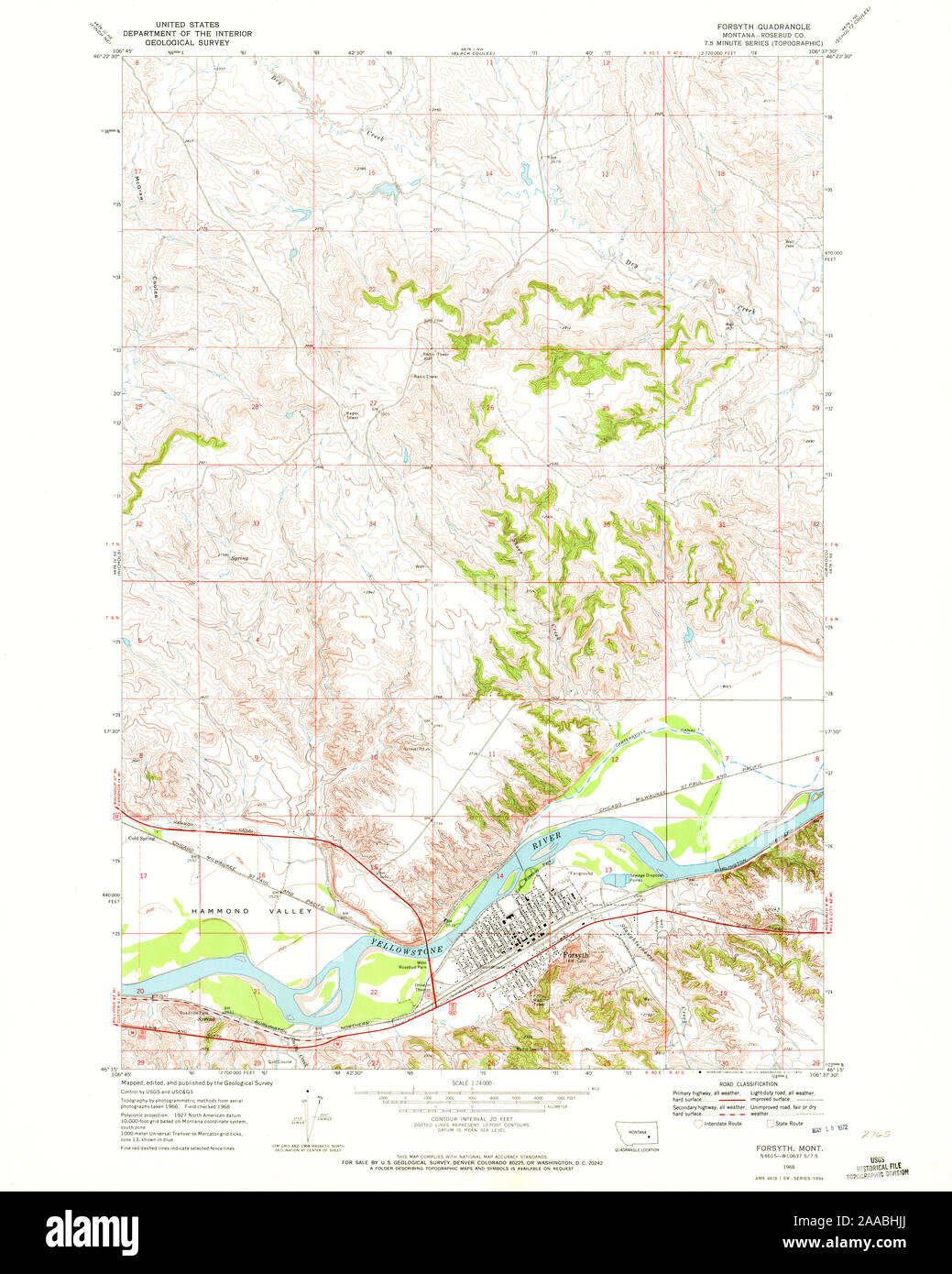 Map of forsyth montana hires stock photography and images Alamy