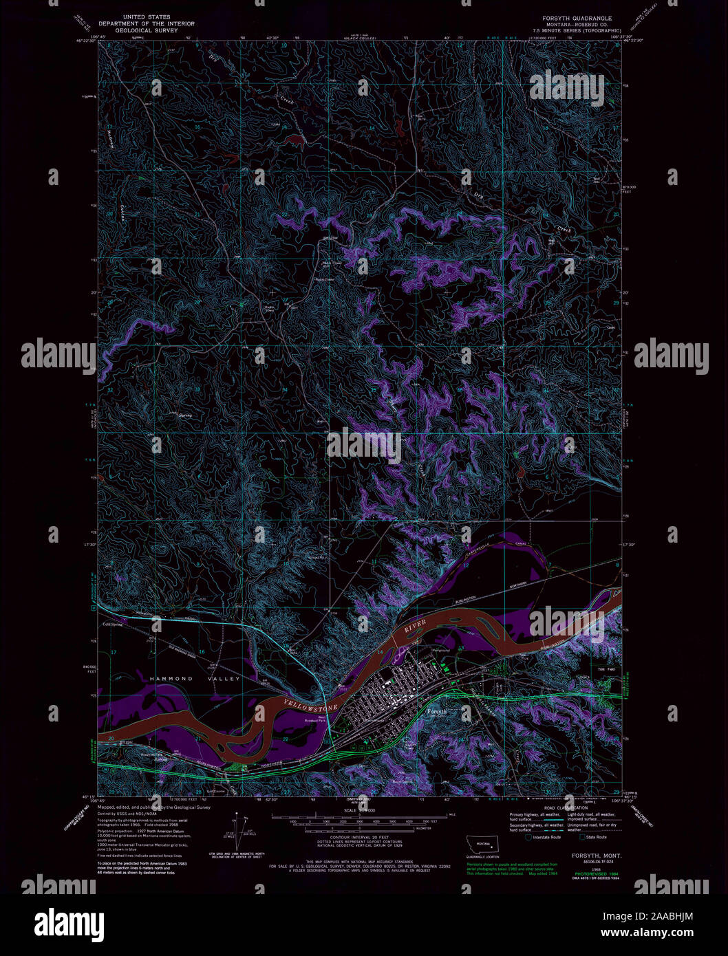 Map of forsyth montana hires stock photography and images Alamy