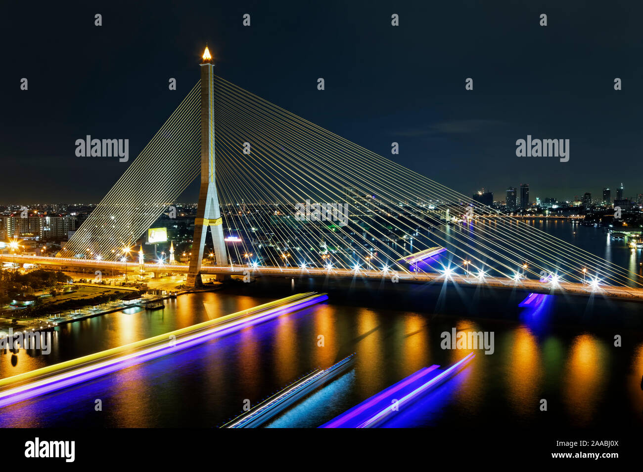Night rama 8 bridge bangkok hi-res stock photography and images - Alamy