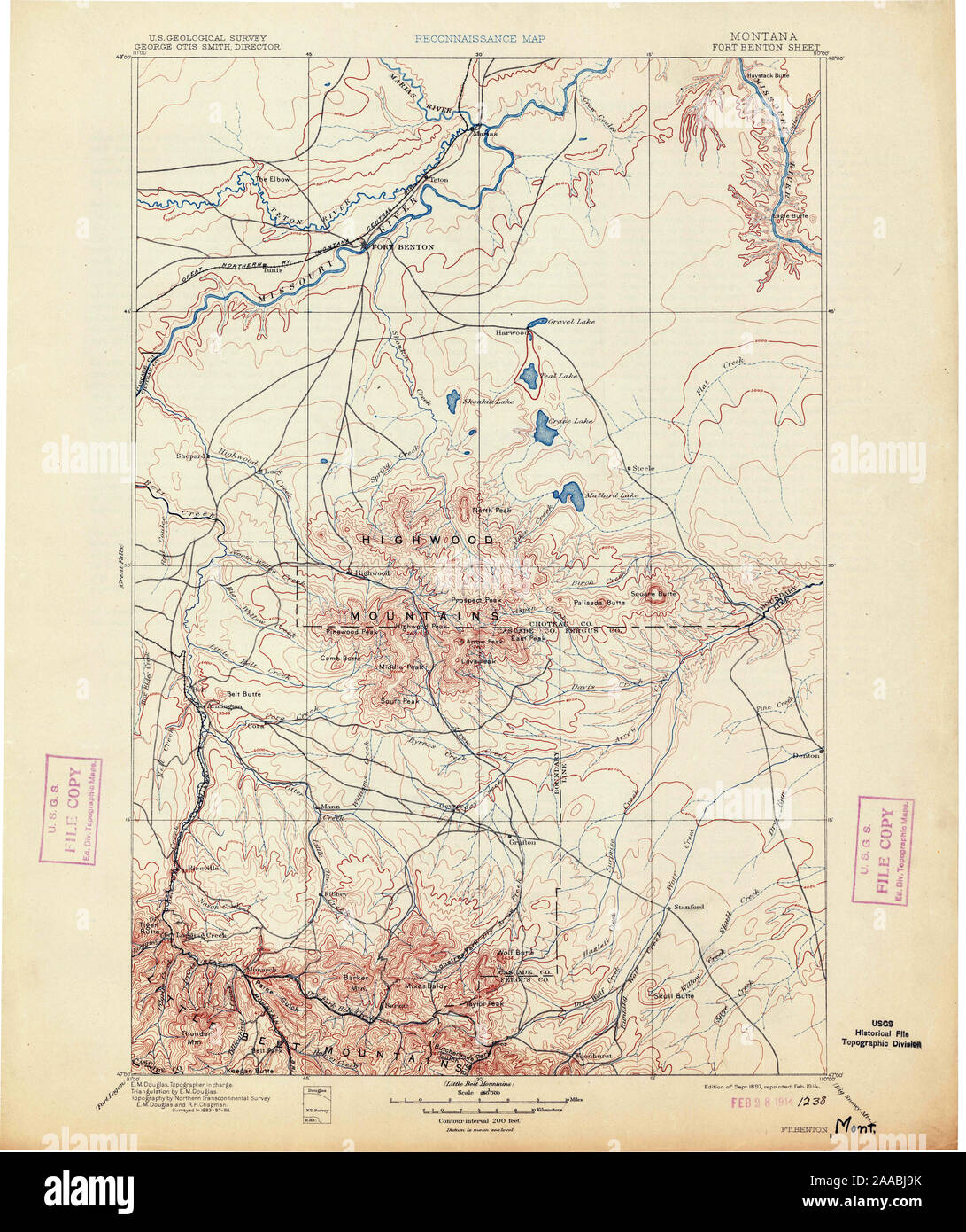 Fort Benton Montana Map Usgs Topo Map Montana Mt Fort Benton 268729 1897 250000 Restoration Stock  Photo - Alamy