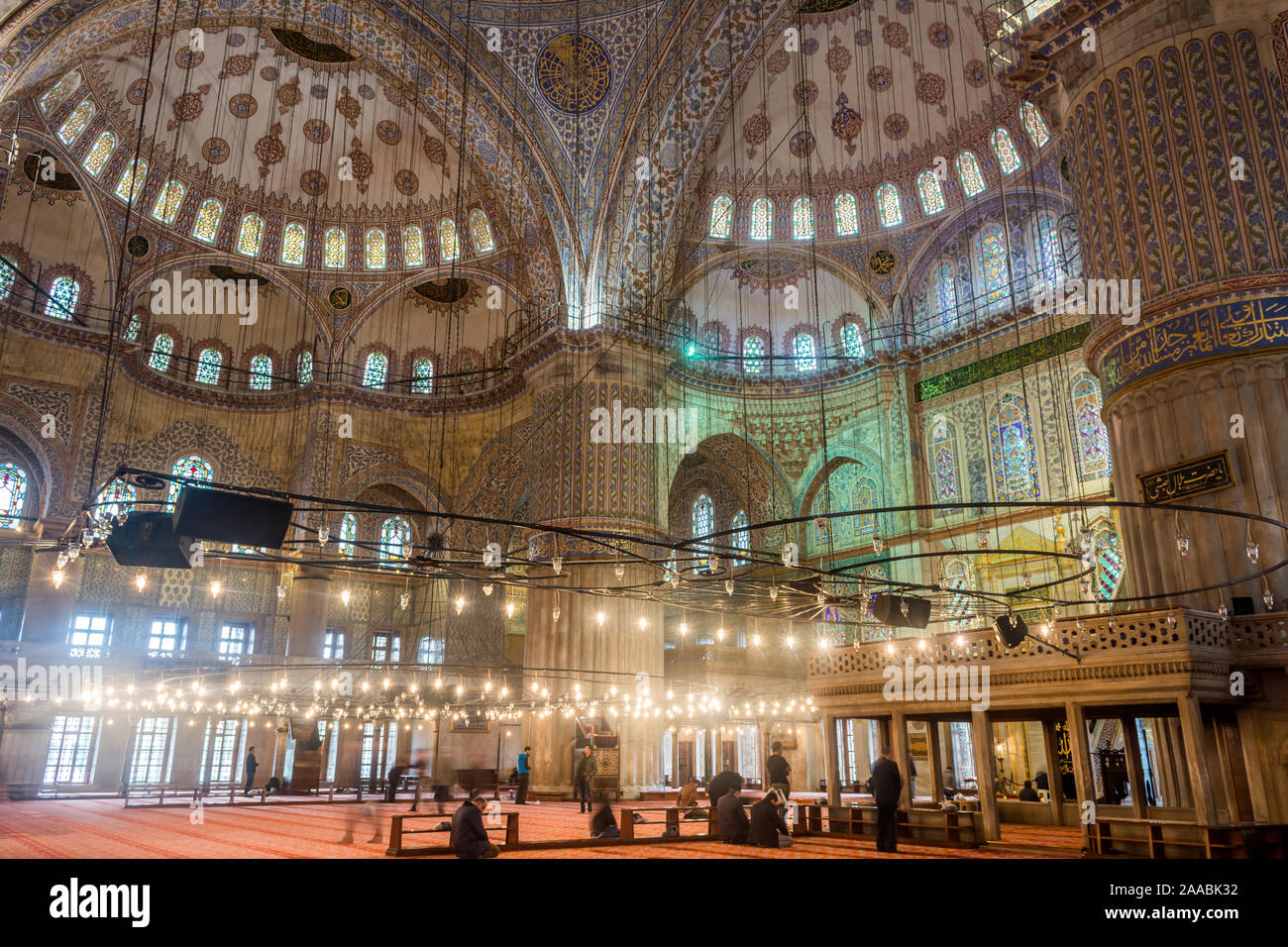Interior Design Of The Sultanahmet Mosque The Blue Mosque In