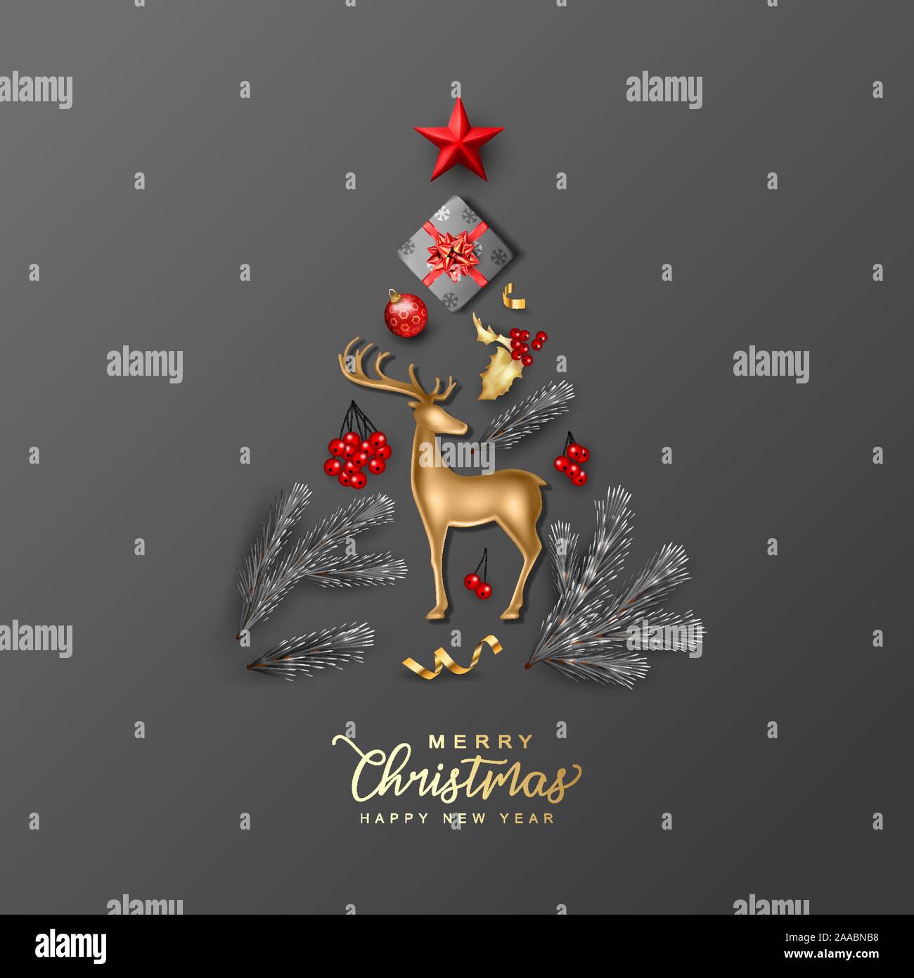 Christmas and New Year card Stock Vector