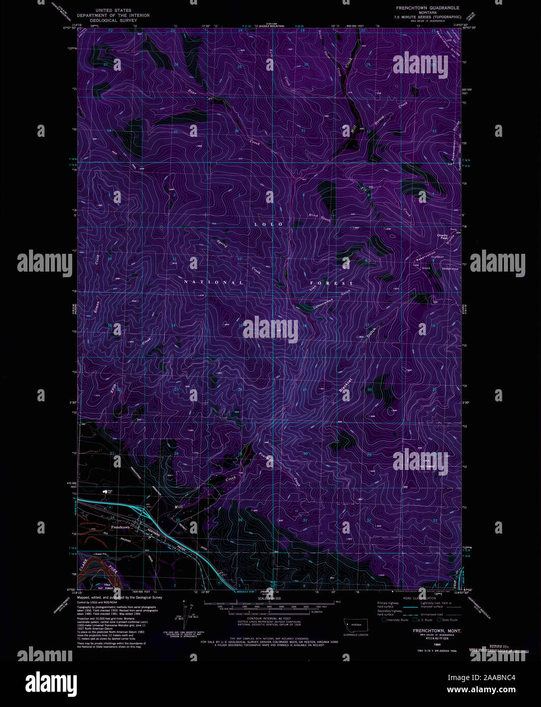 Frenchtown montana map hires stock photography and images Alamy