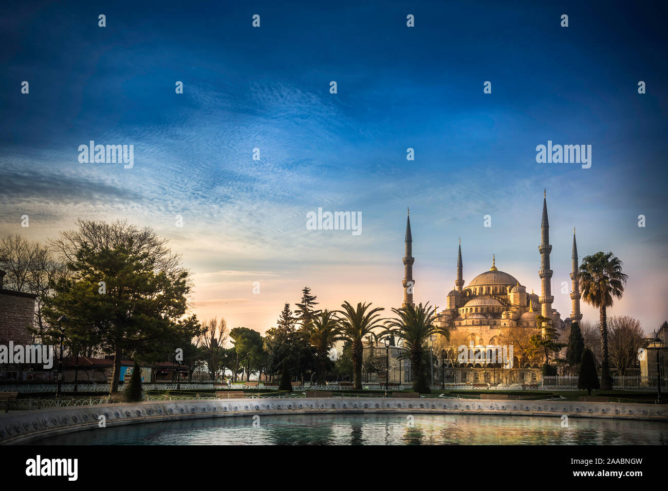 Mosque of Sultanahmet called also the Blue Mosque alley view from ...