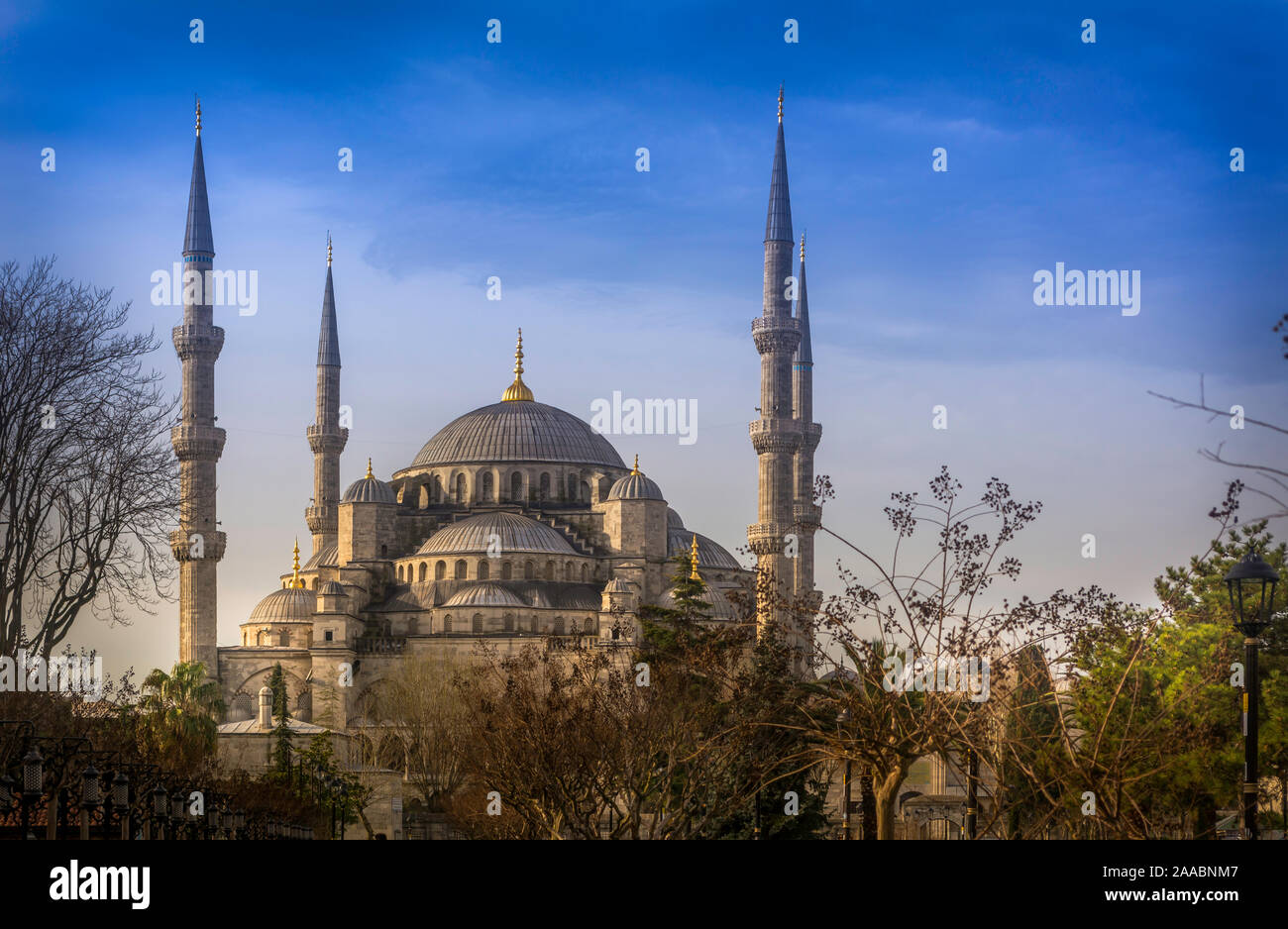 Mosque of Sultanahmet called also the Blue Mosque alley view from ...