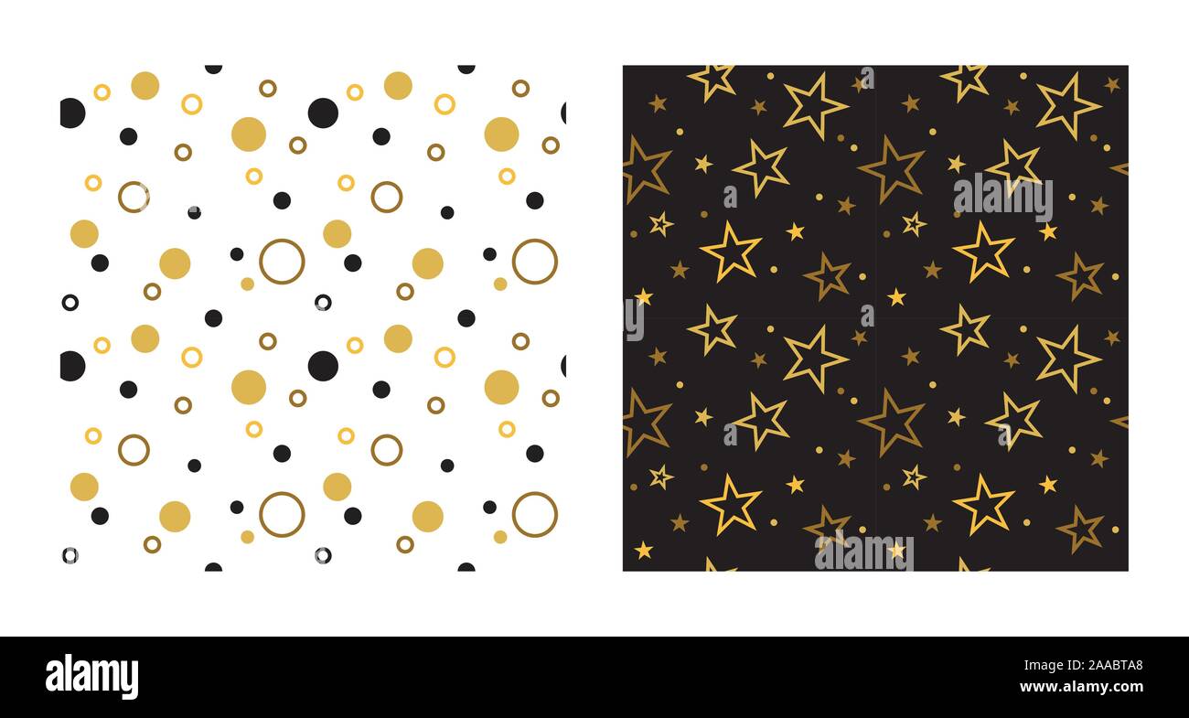 seamless party patterns with stars and confetti Stock Vector