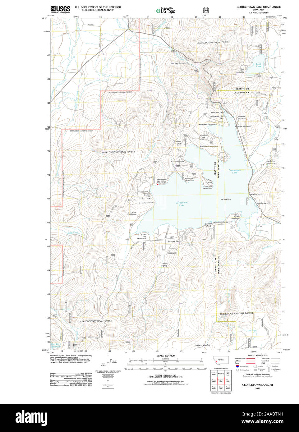 Georgetown Lake Montana Map Usgs Topo Map Montana Mt Georgetown Lake 20110525 Tm Restoration Stock  Photo - Alamy