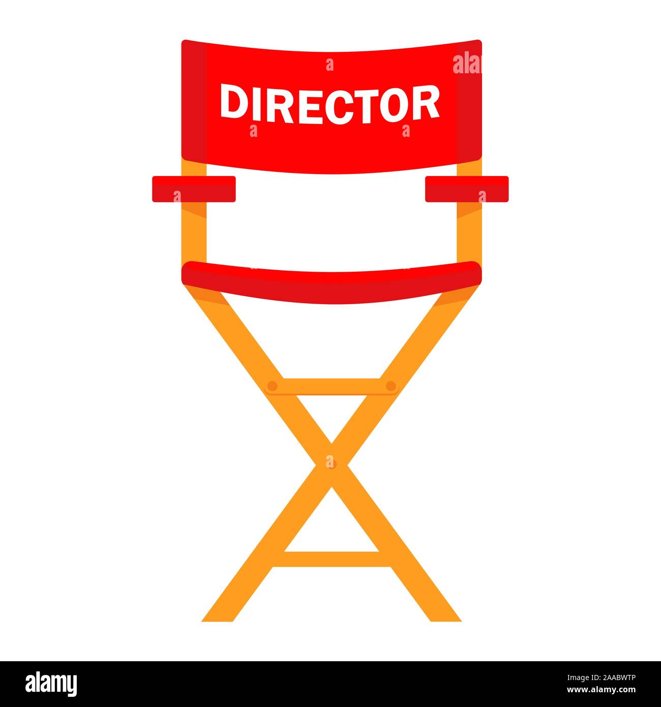 Film director red chair. Work on the set of the film Stock Vector Image