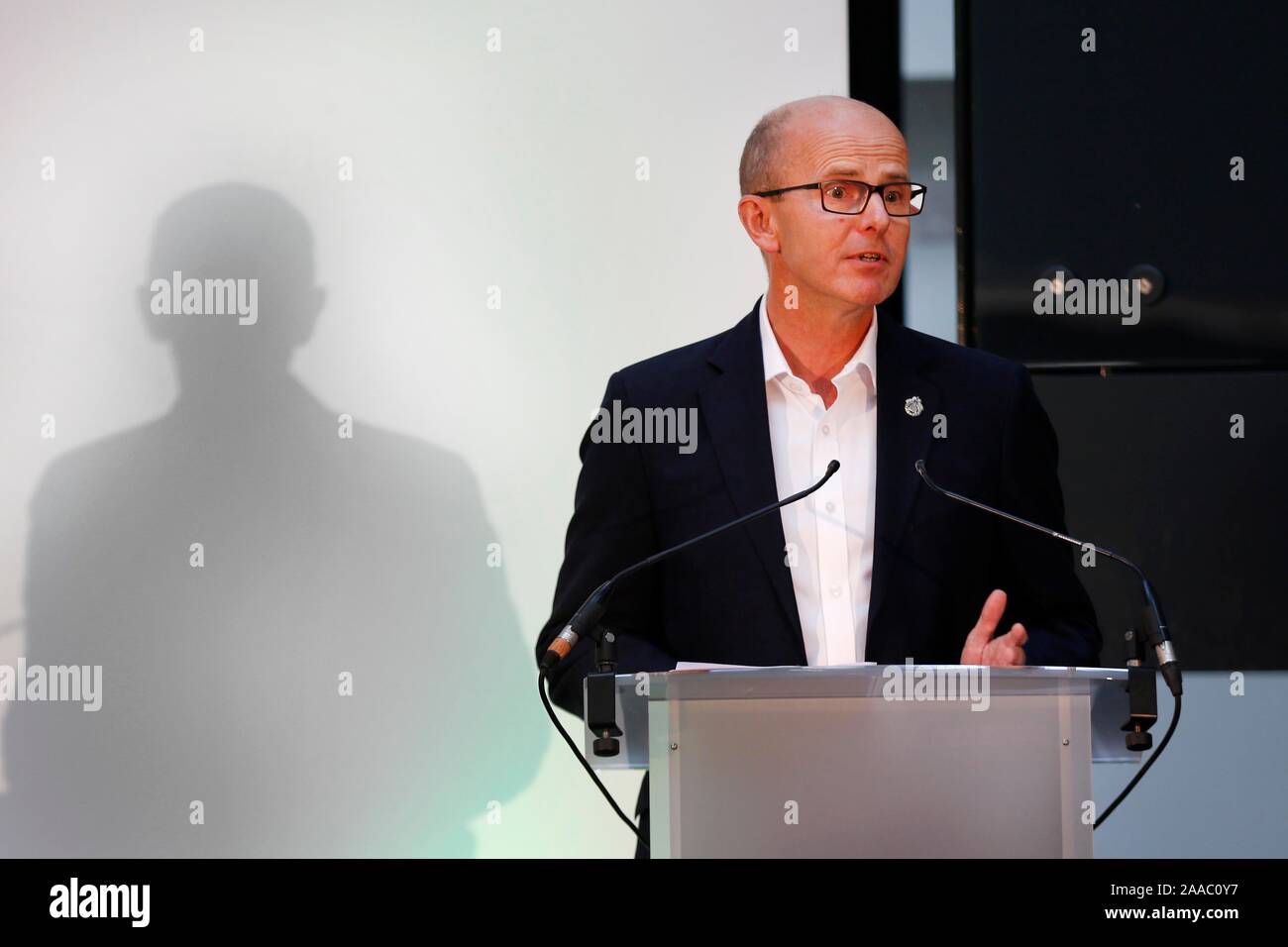 Jeremy Fleming, Director of GCHQ, the keynote speaker at the GFirst LEP Annual Review 2019. Stock Photo