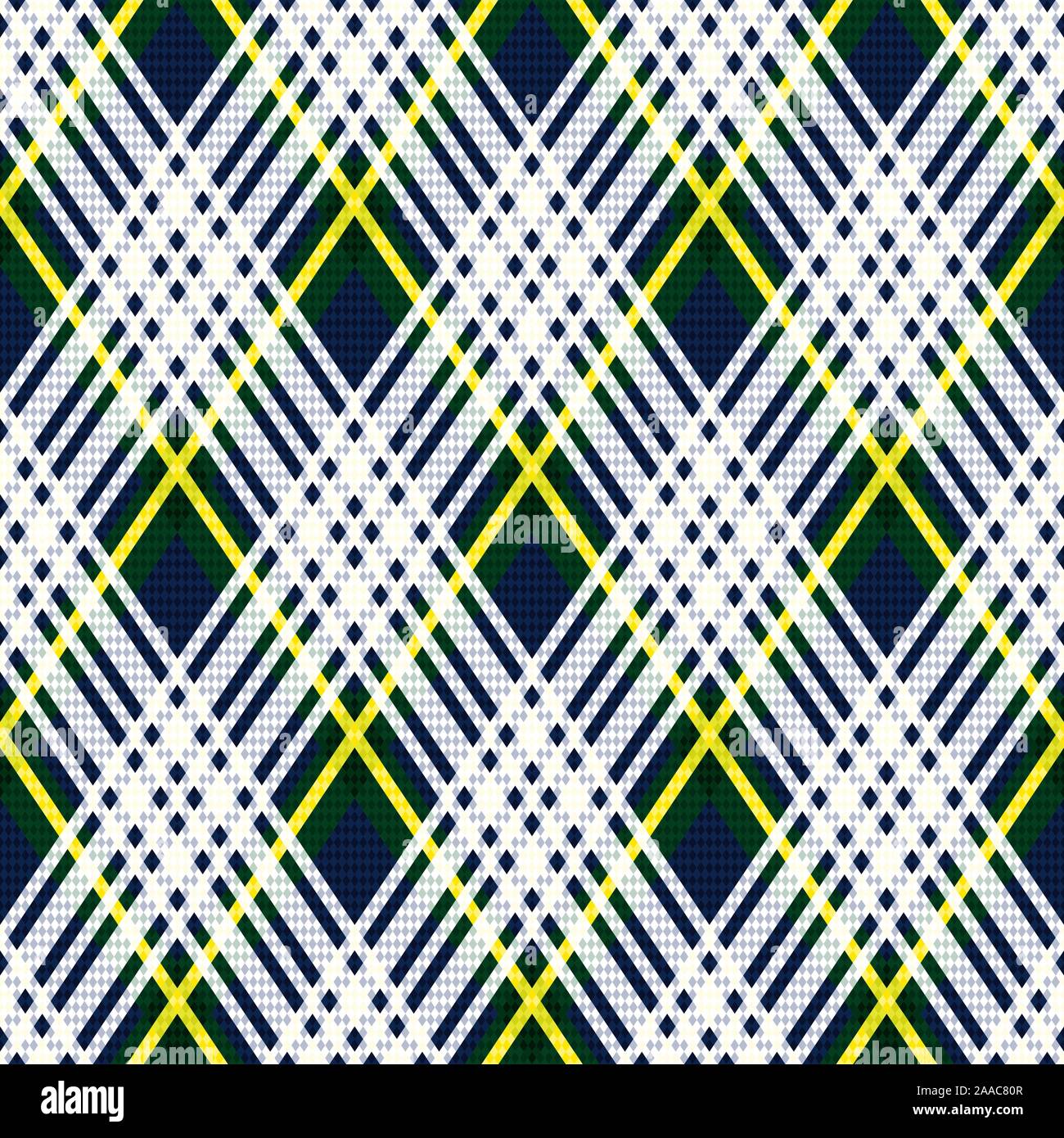 Rhombic seamless vector checkered pattern as a tartan plaid in white ...