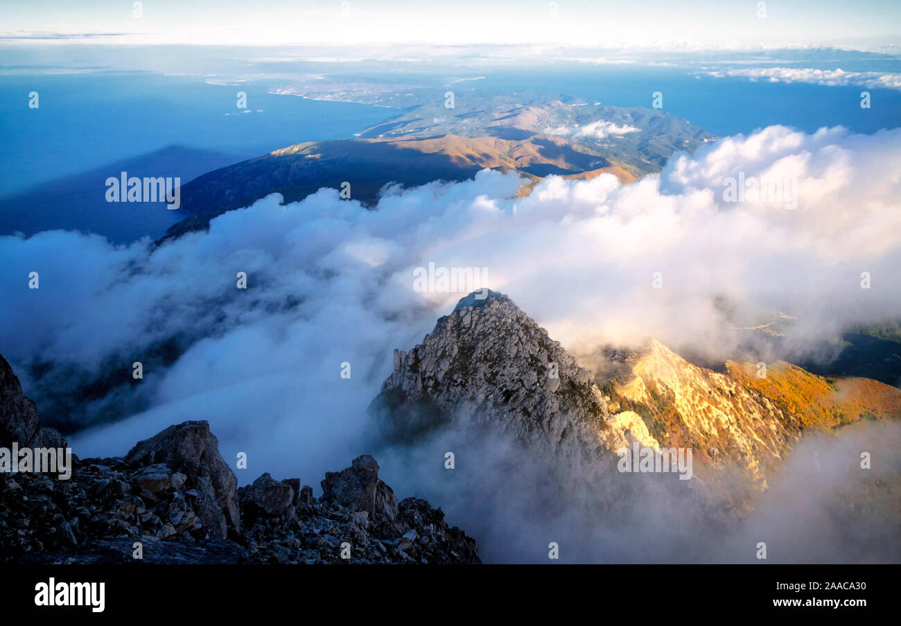 On the top of the Agion Oros (Athos Mountain) in Greece Stock Photo Alamy