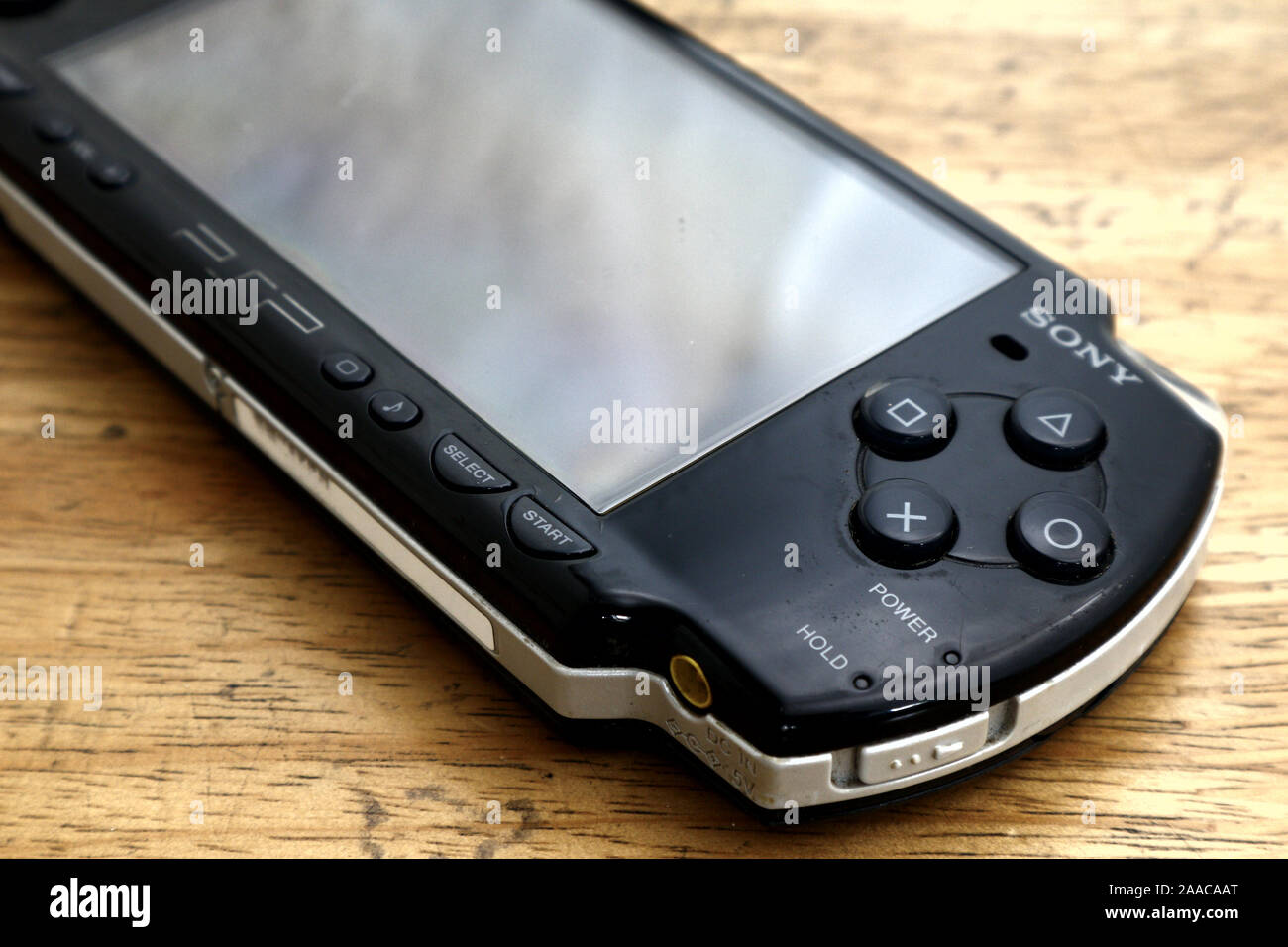 ANTIPOLO CITY, PHILIPPINES – NOVEMBER 20, 2019: Used and old portable game console on a table. Stock Photo