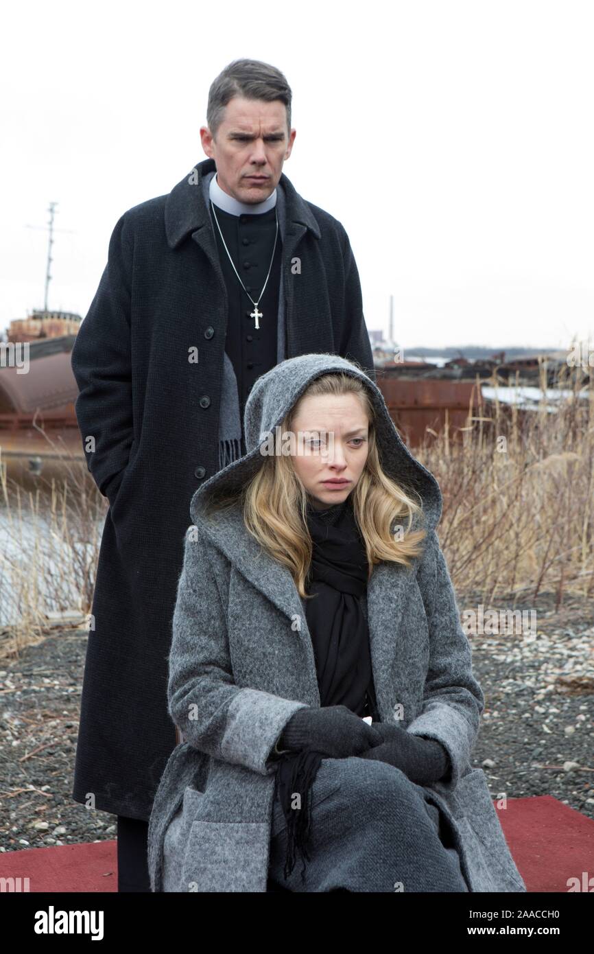ETHAN HAWKE and AMANDA SEYFRIED in FIRST REFORMED (2017), directed by