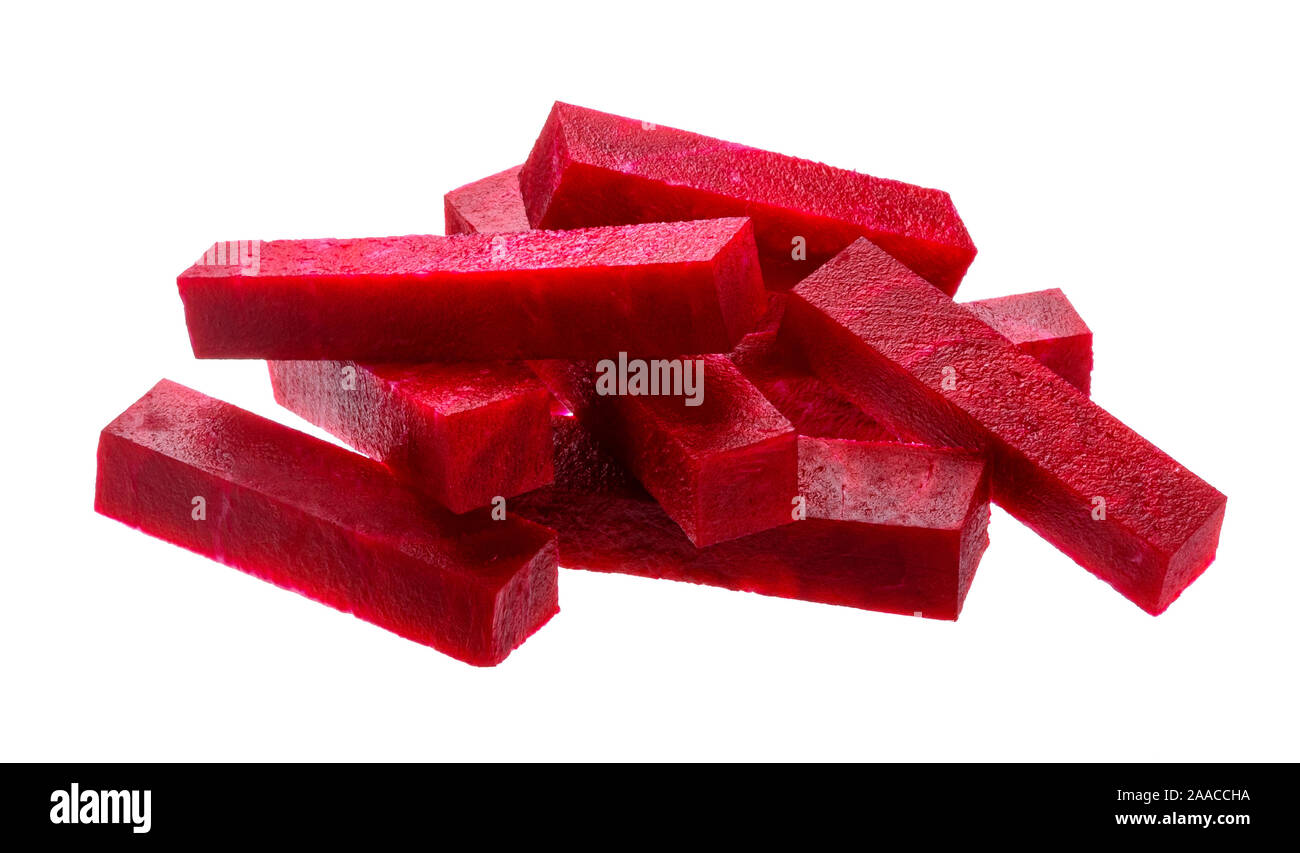 Sliced beetroot pile isolated on white background Stock Photo