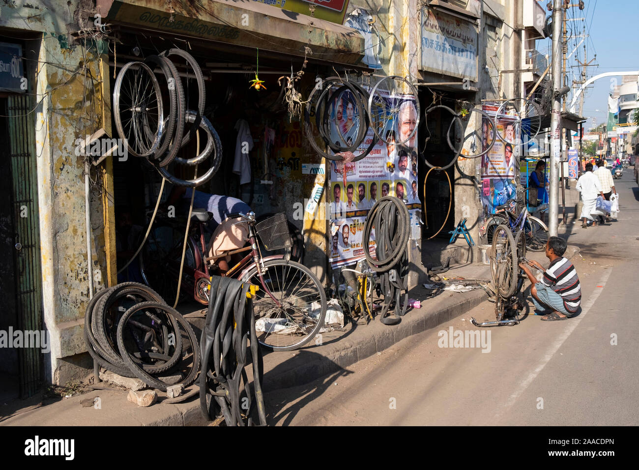 Indian cycle repair hi-res stock photography and images - Alamy