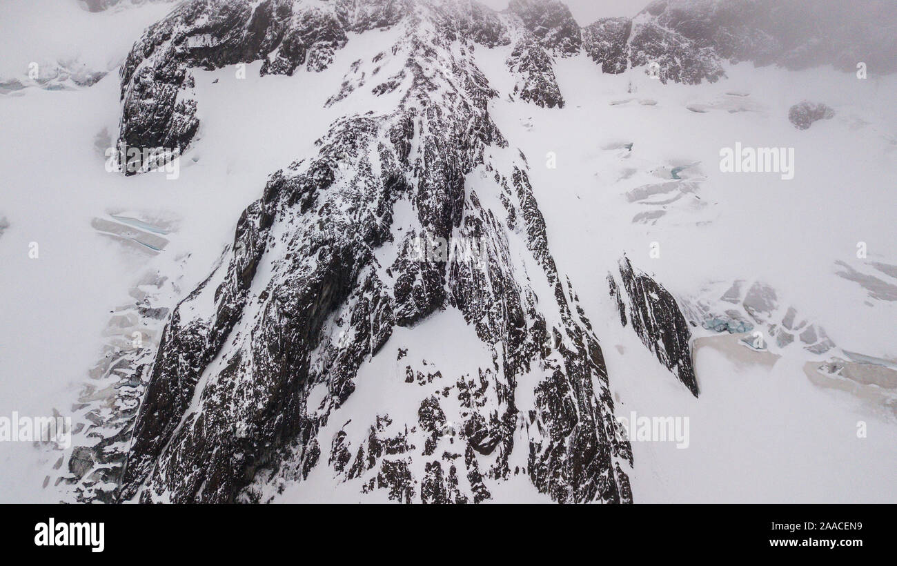 Aerial view of the mountains and the Martial Glacier. Ushuaia Argentina Stock Photo