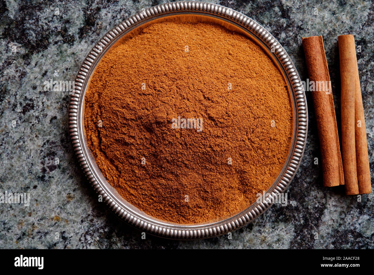 Cinnamon sticks and cinnamon powder, India, Asia Stock Photo Alamy