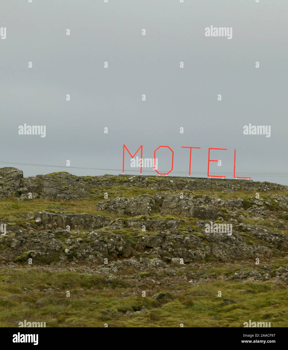 ICELAND Motel sign Stock Photo