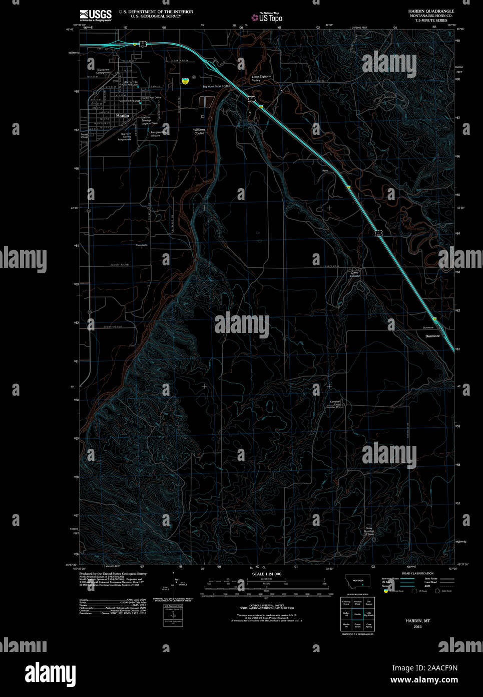 Map of hardin montana hires stock photography and images Alamy