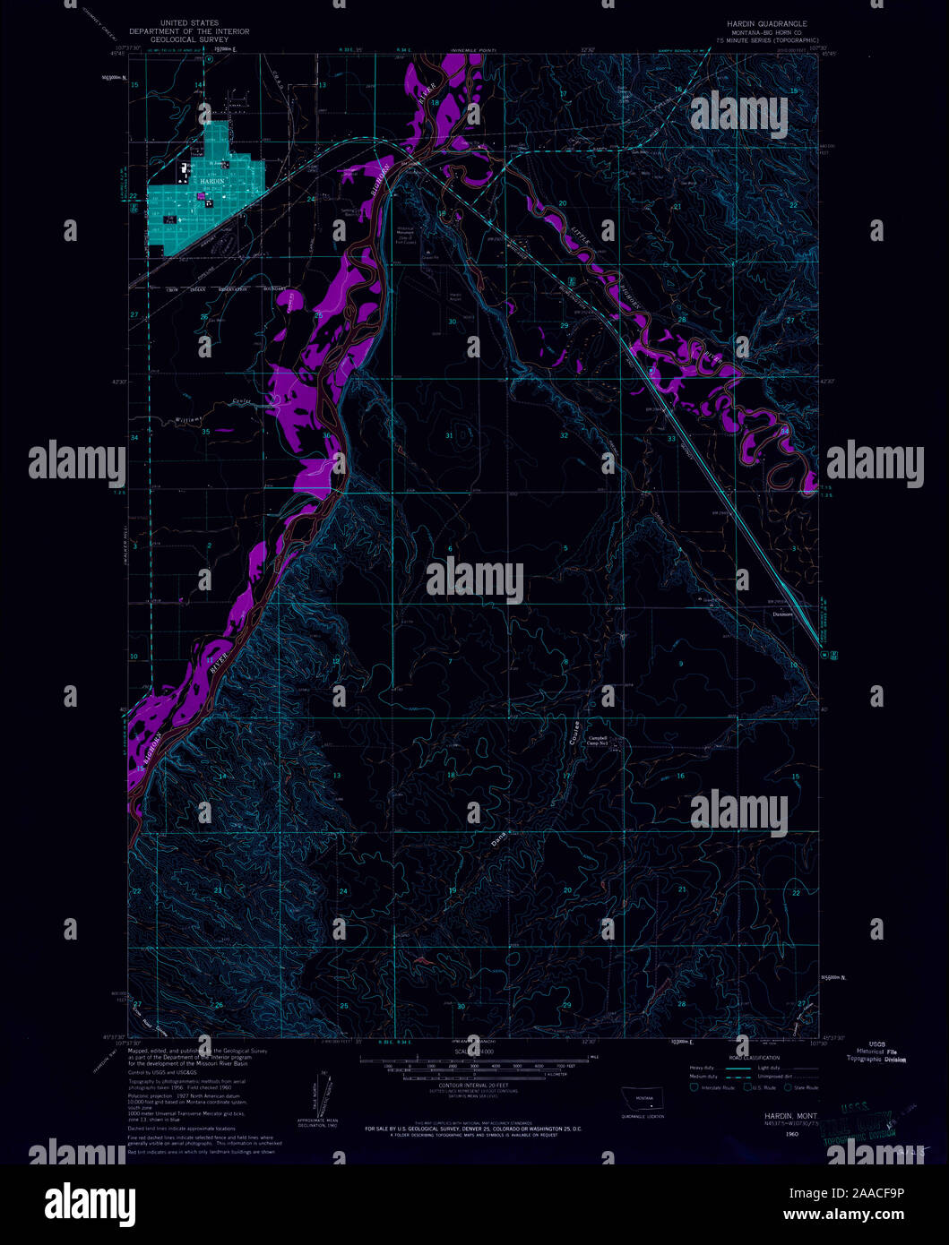 Map of hardin montana hi-res stock photography and images - Alamy