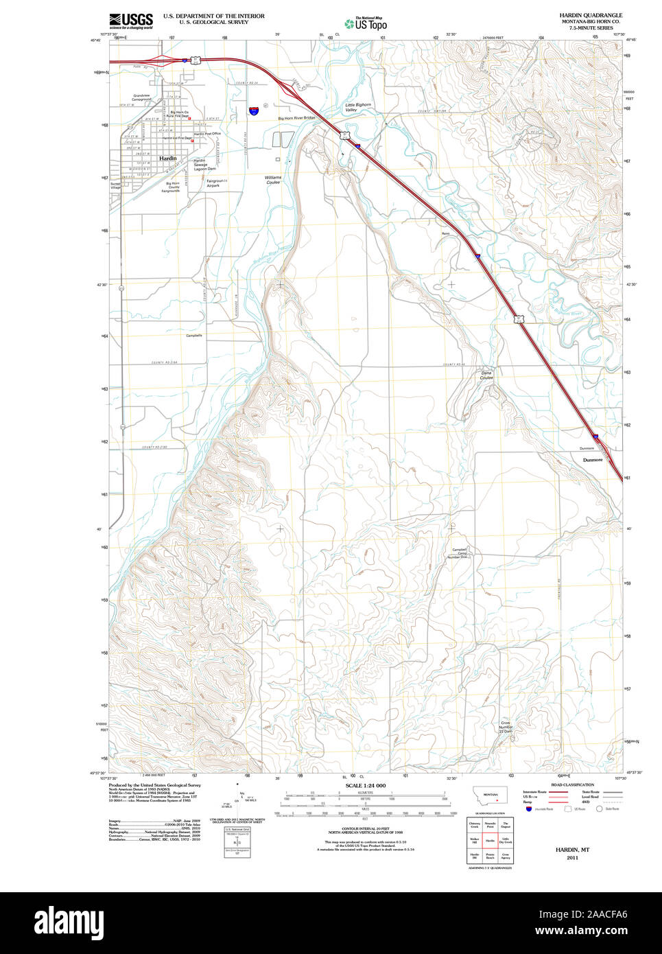 Map of hardin montana hires stock photography and images Alamy