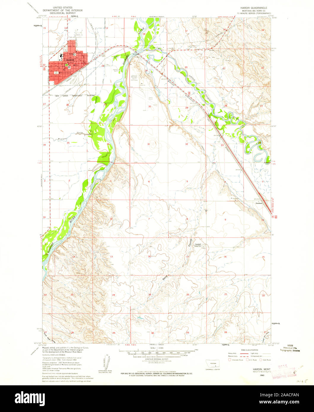 Map of hardin montana hires stock photography and images Alamy