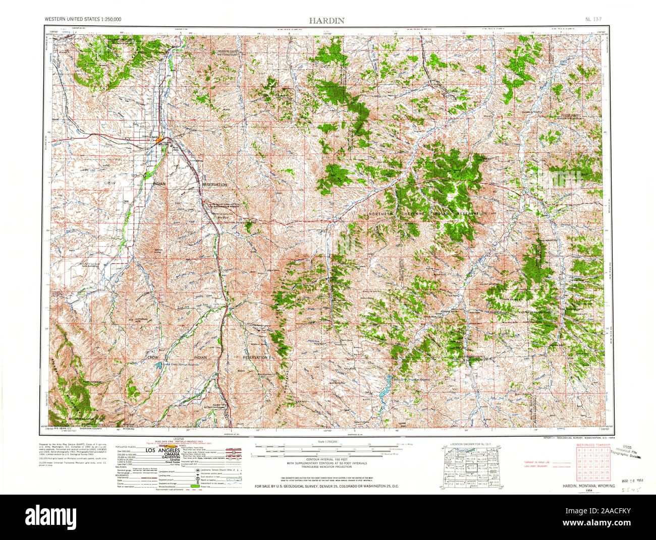 Map of hardin montana hi-res stock photography and images - Alamy