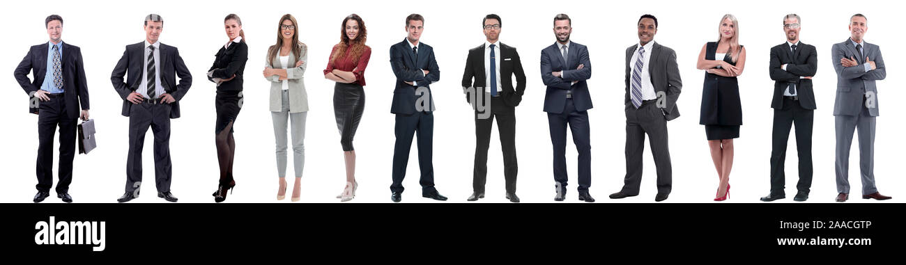 group of successful business people standing in a row Stock Photo - Alamy
