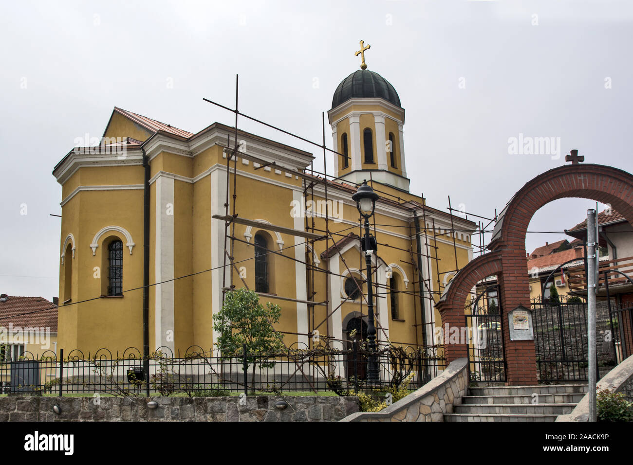 Raska, Serbia, May 04, 2019.  The Congregational Church of St. Archangel Gabriel is located in the heart of the town of Raska. The temple was erected Stock Photo