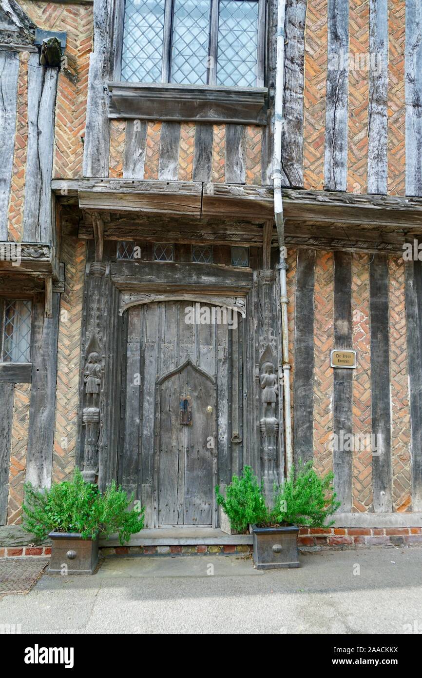Doorway at De Vere House, Lavenham, Suffolk, England, UK Stock Photo