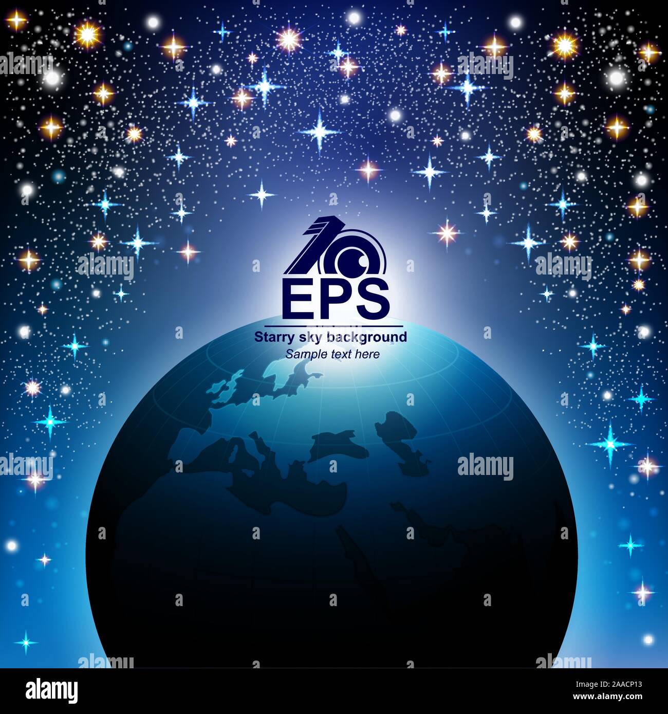 Night Earth in space with starry sky background Stock Vector Image ...
