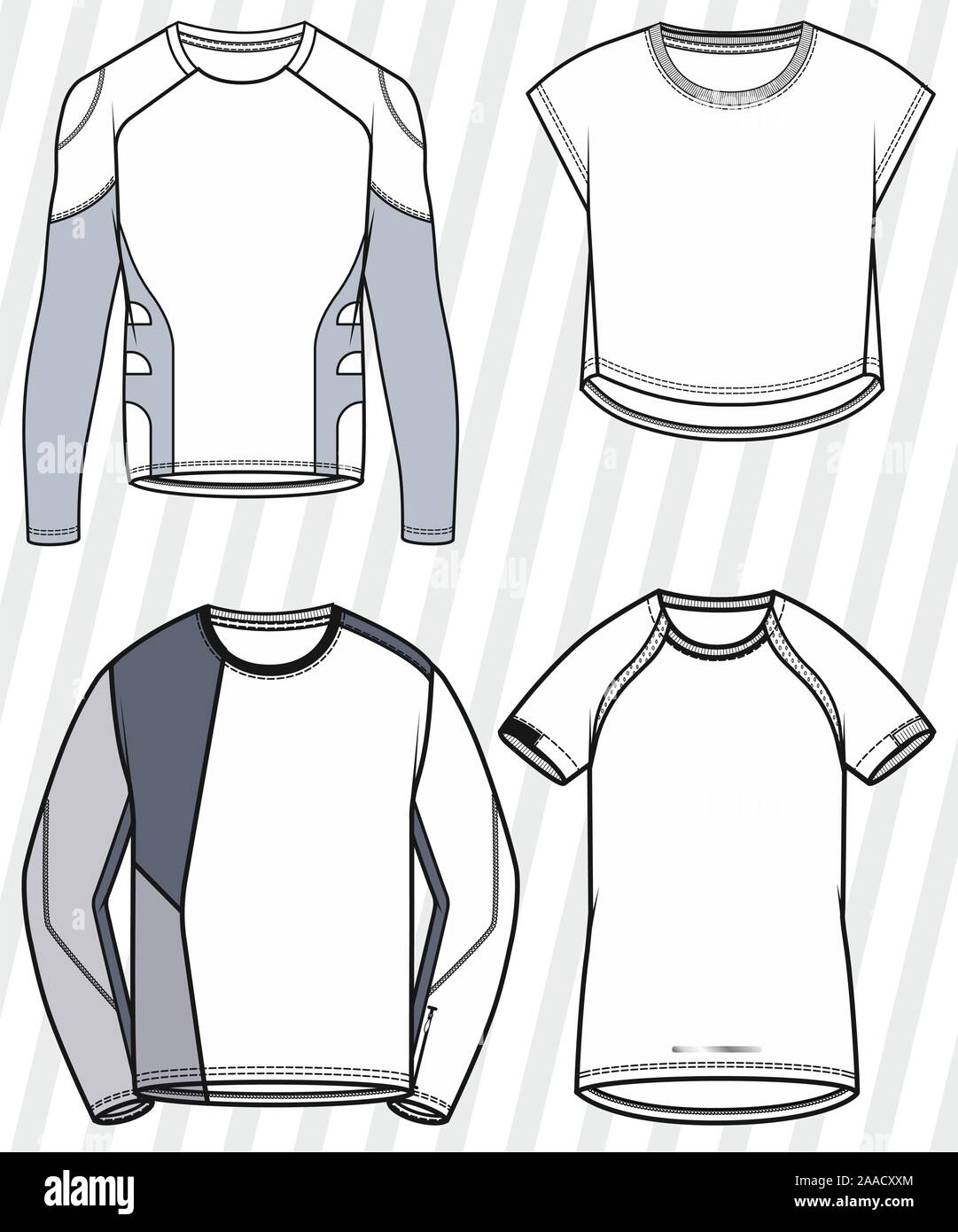 Outline vector drawing of a sports jersey and shorts in white