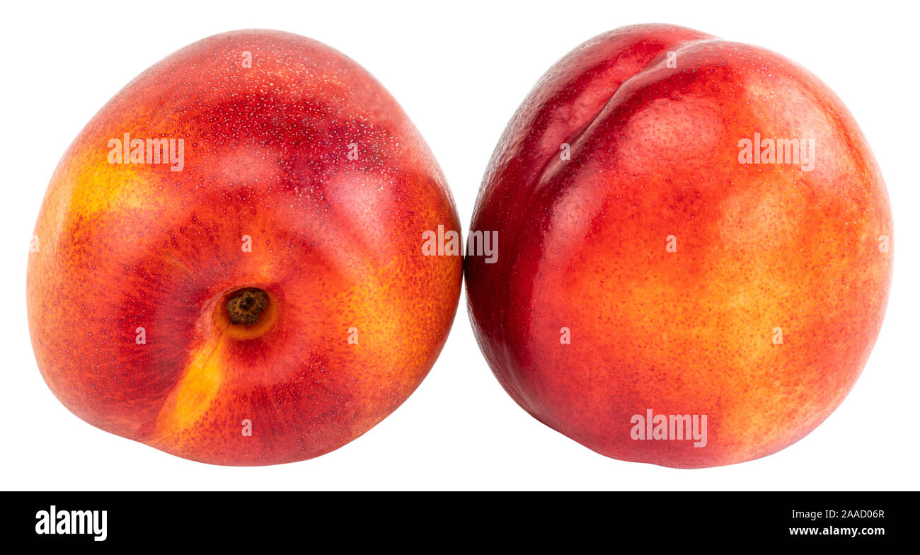 Nectarine fruit isolated on white background.Clipping Path. Stock Photo