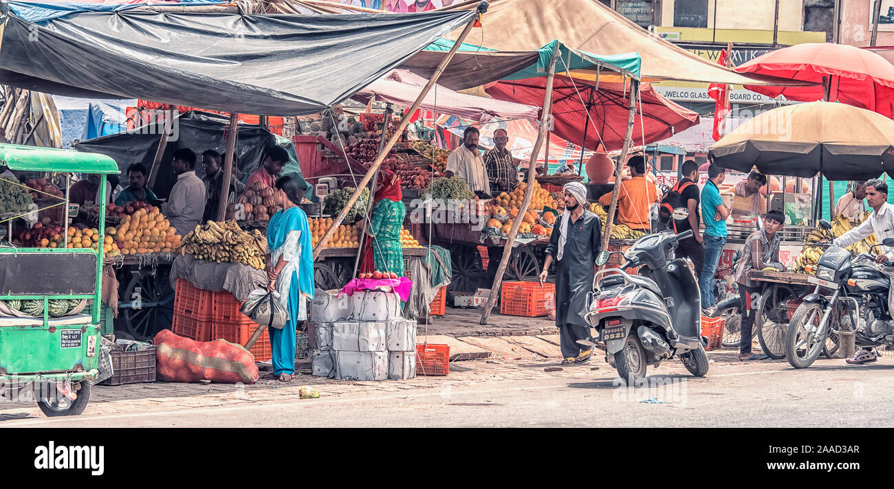 Marketplace in Agra, Uttar Pradesh, India Stock Photo