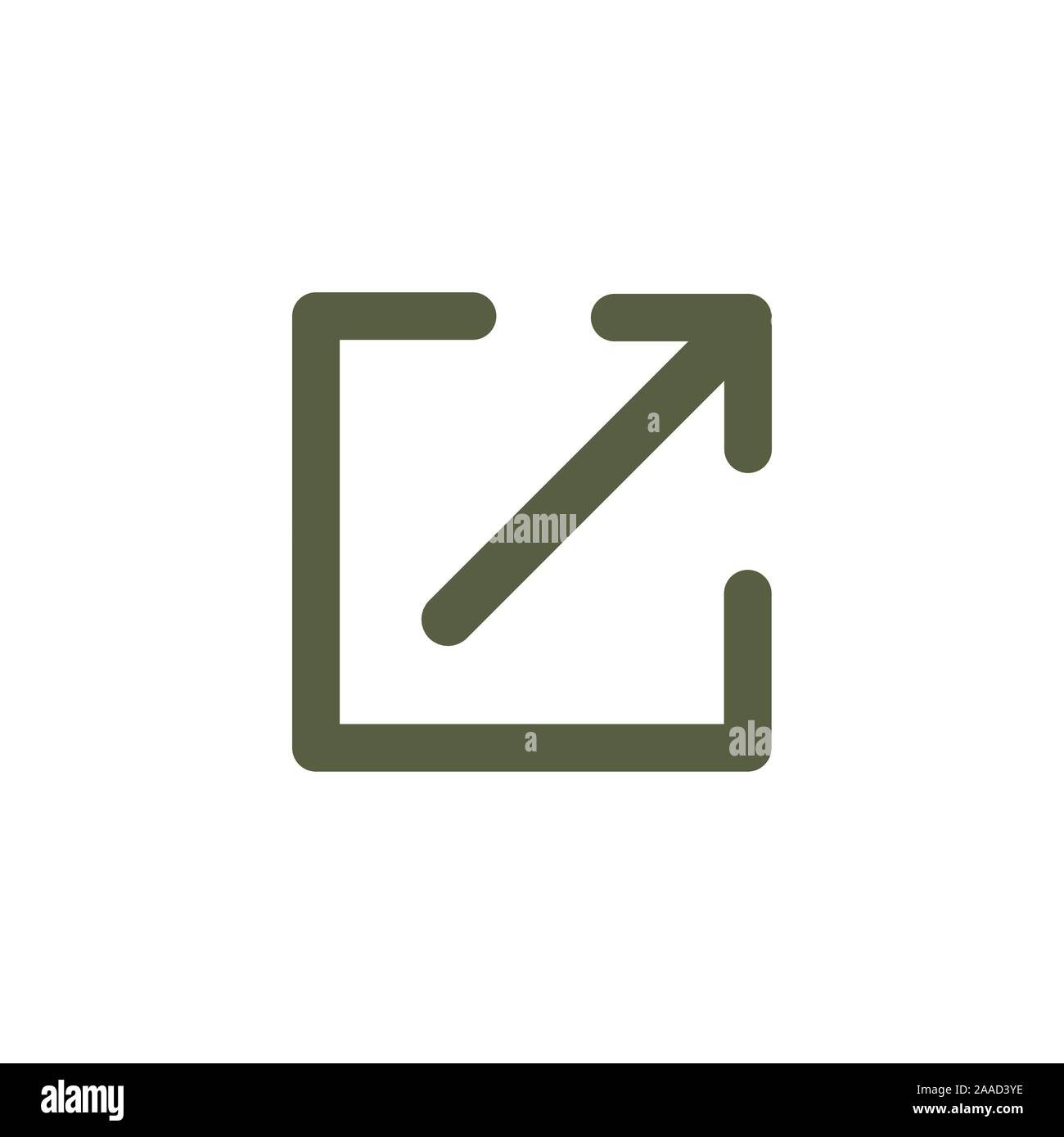 External link icon with arrow, box, w icon Stock Vector