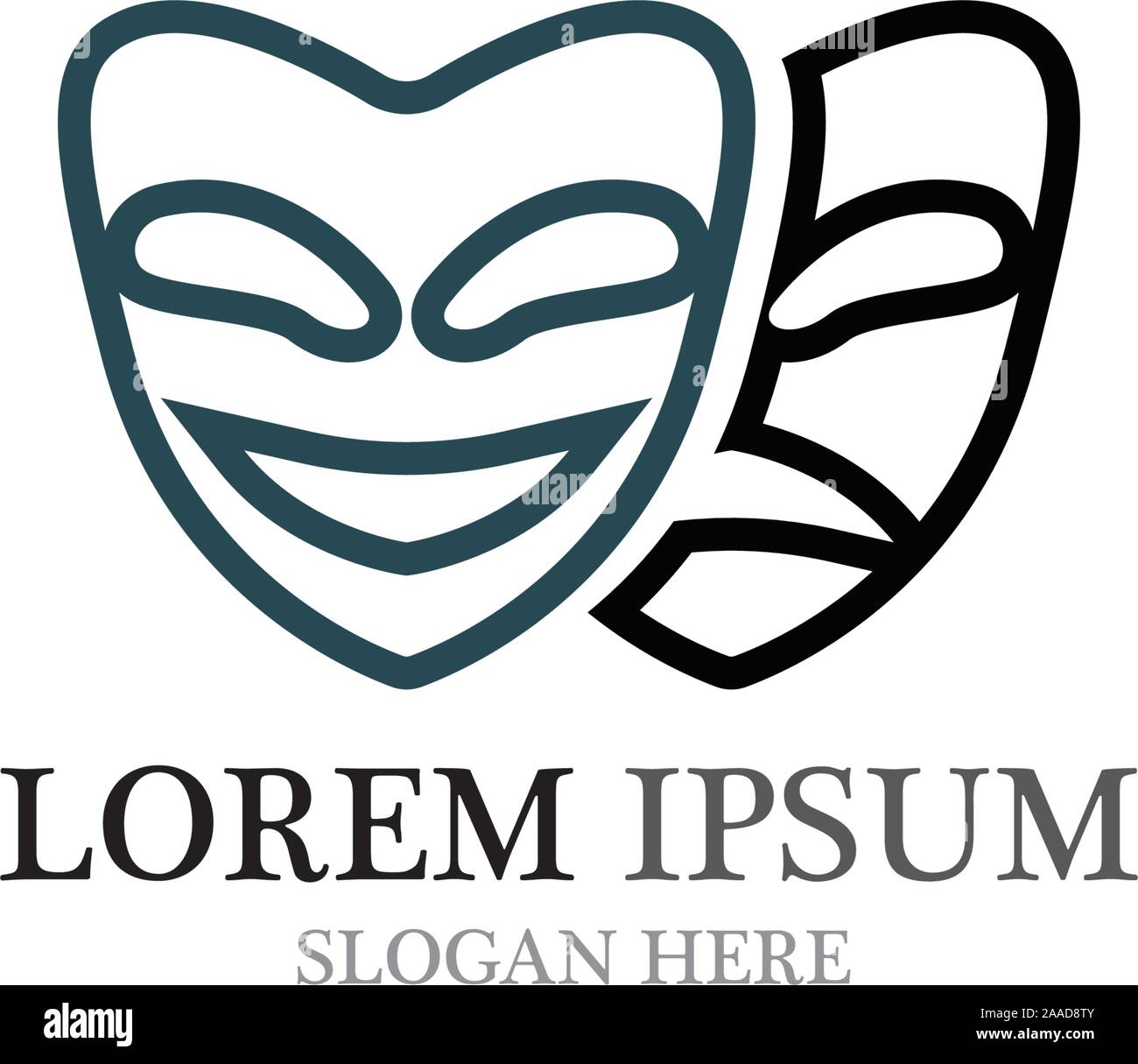 Theater mask logo and symbol vector Stock Vector