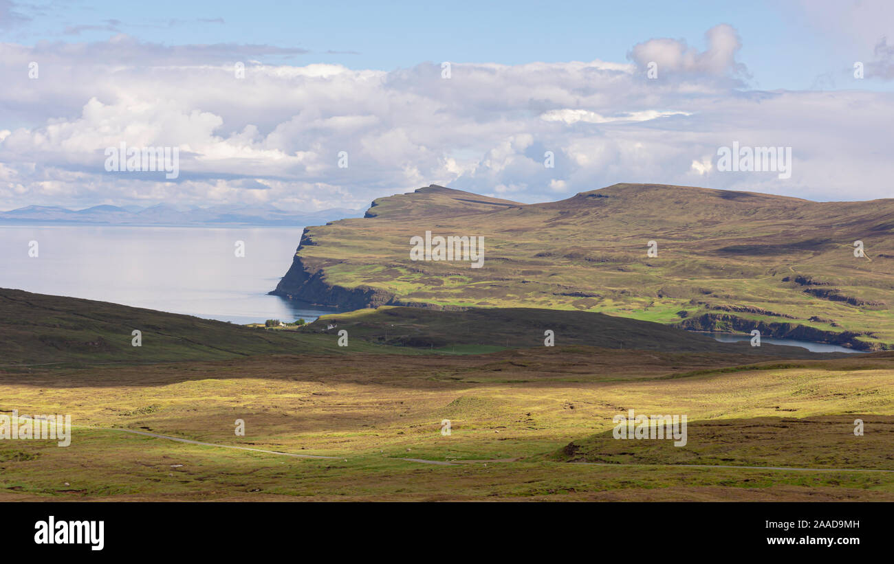 Idyllic landscape of Isle of Skye Scotland ,UK, on bright and sunny day ...