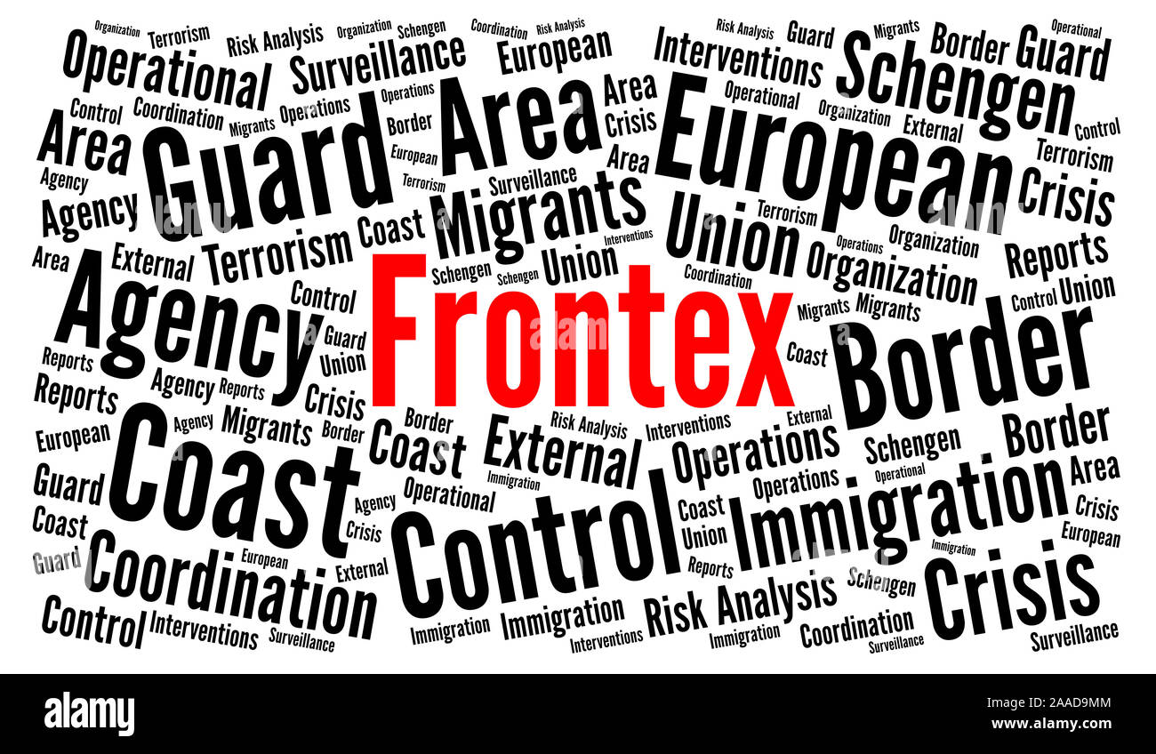 Frontex word cloud illustration Stock Photo