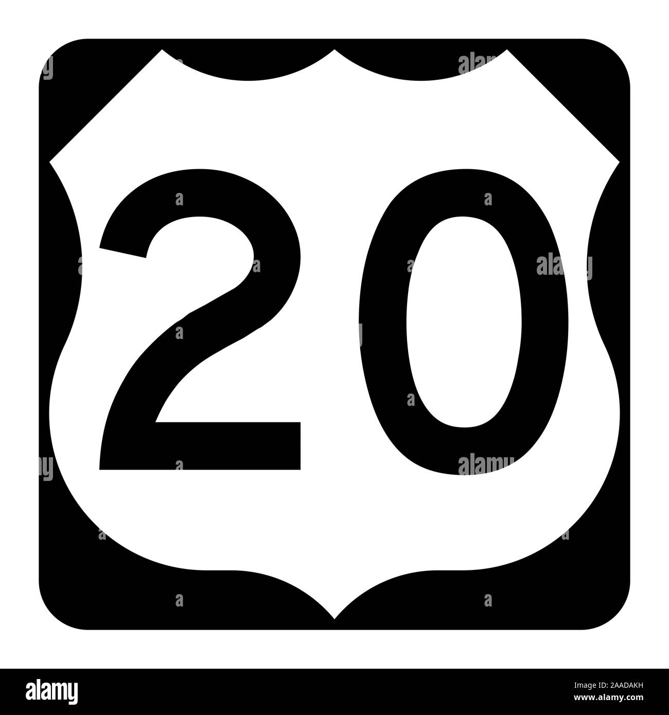 Us Route 20 Sign Stock Photo Alamy