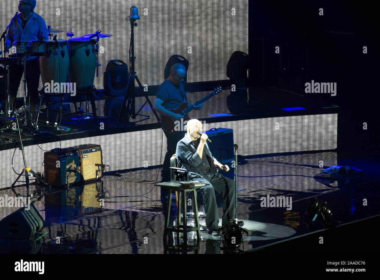 Phil Collins in concert at the Genting Arena, Birmingham Stock Photo