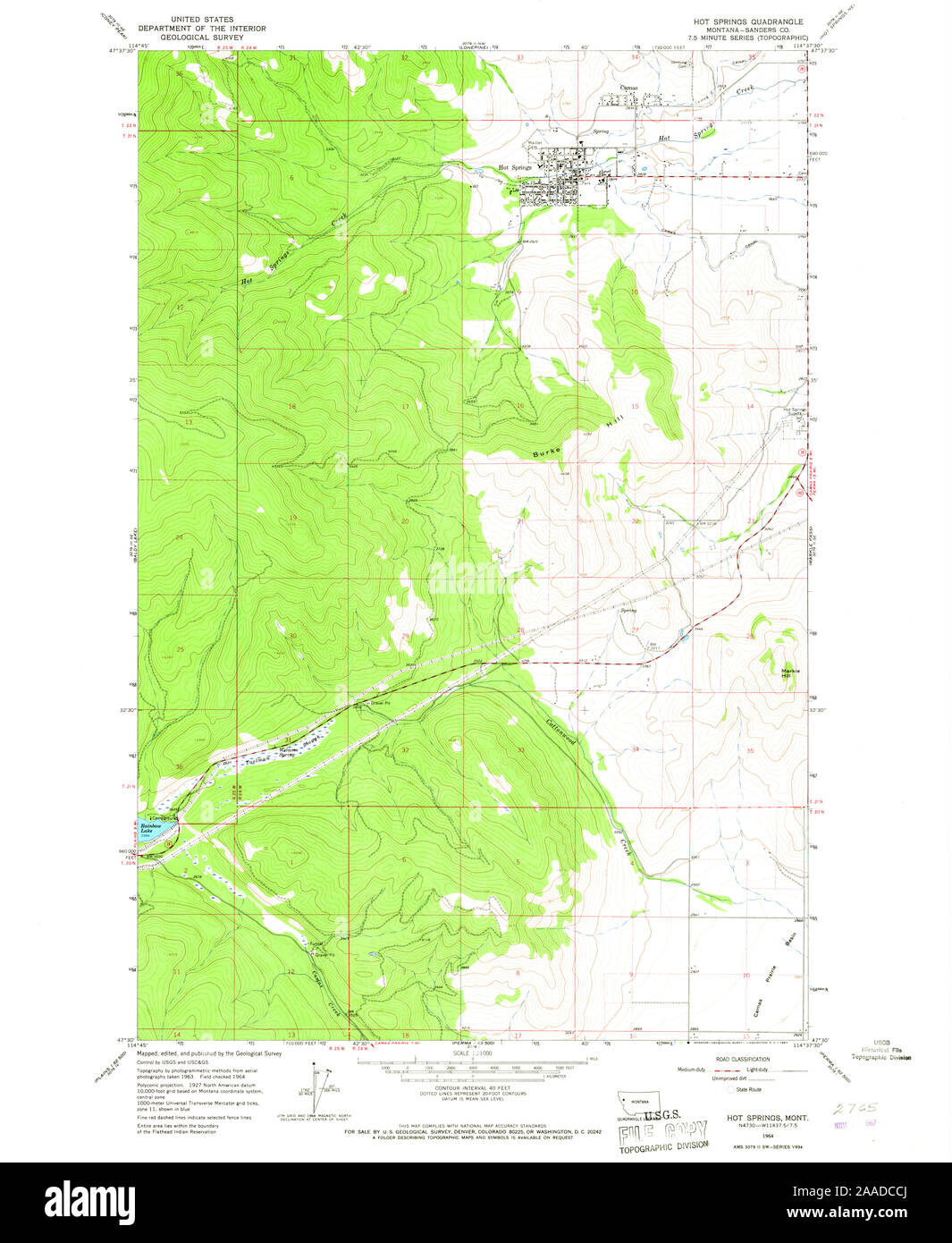 Hot springs montana map Cut Out Stock Images & Pictures Alamy